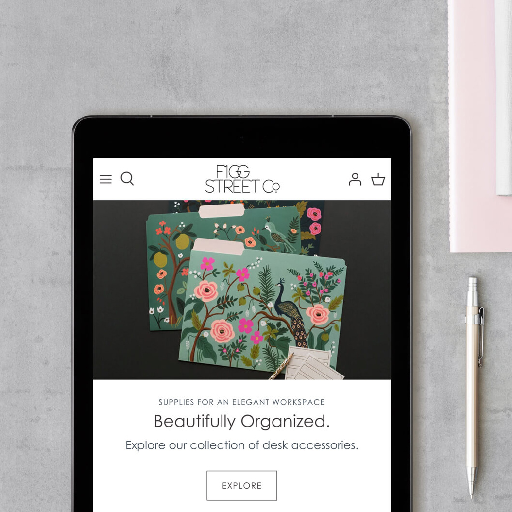 an image of a website designed for a stationery shop