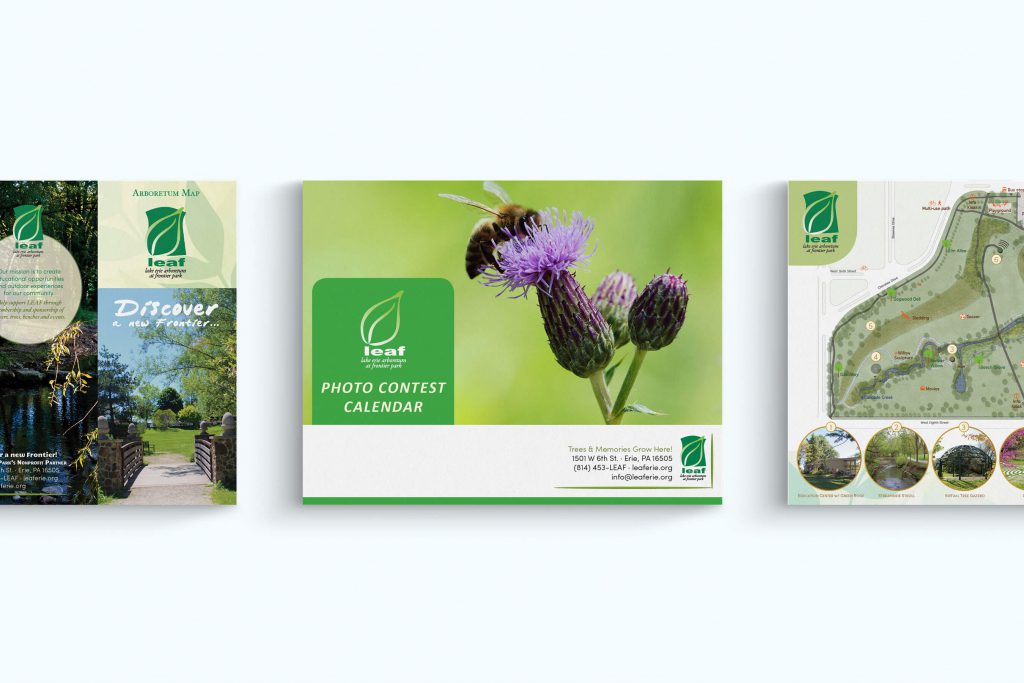 images of a calendar and brochure designed for a nature center
