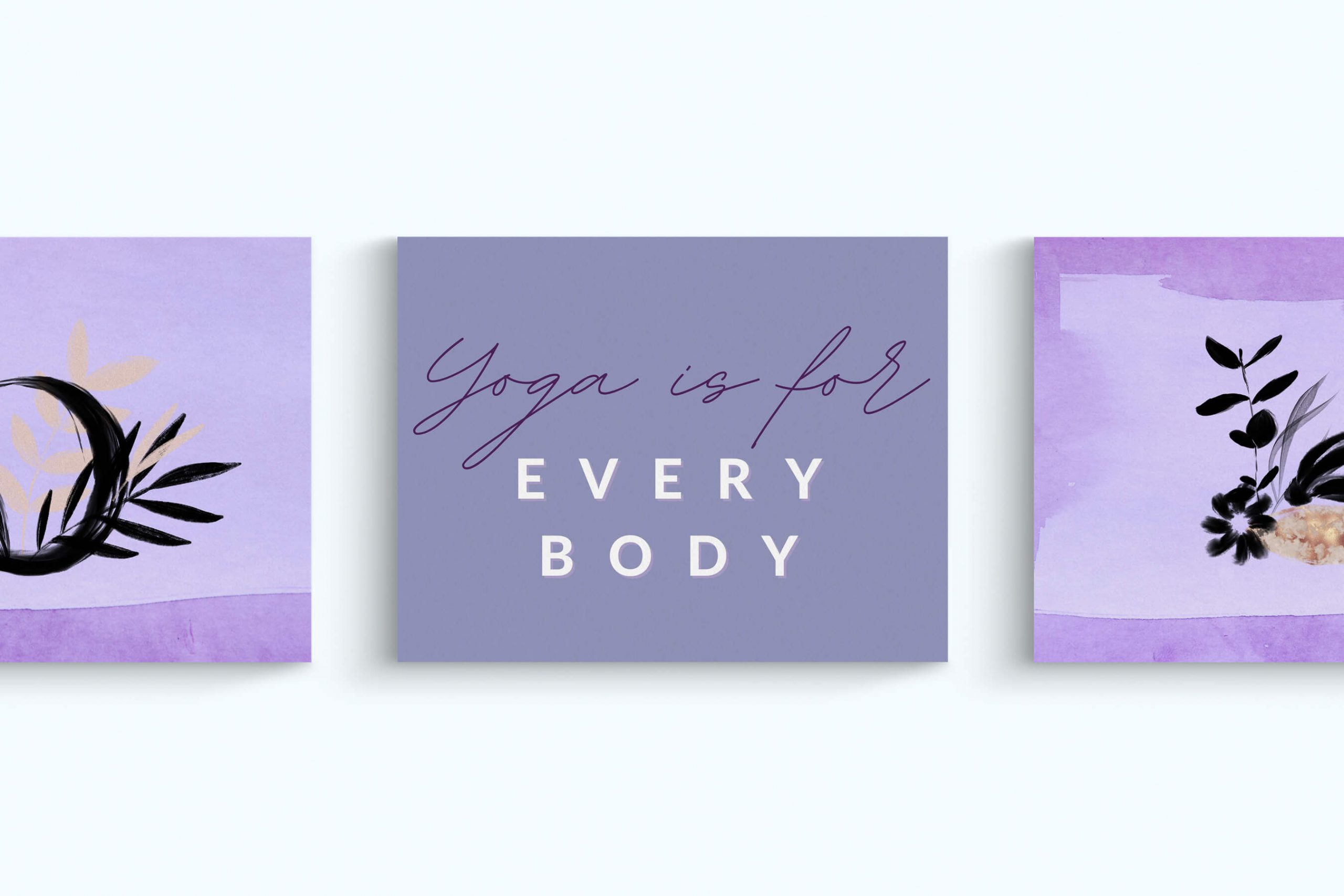 Images of graphics designed for a yoga studio