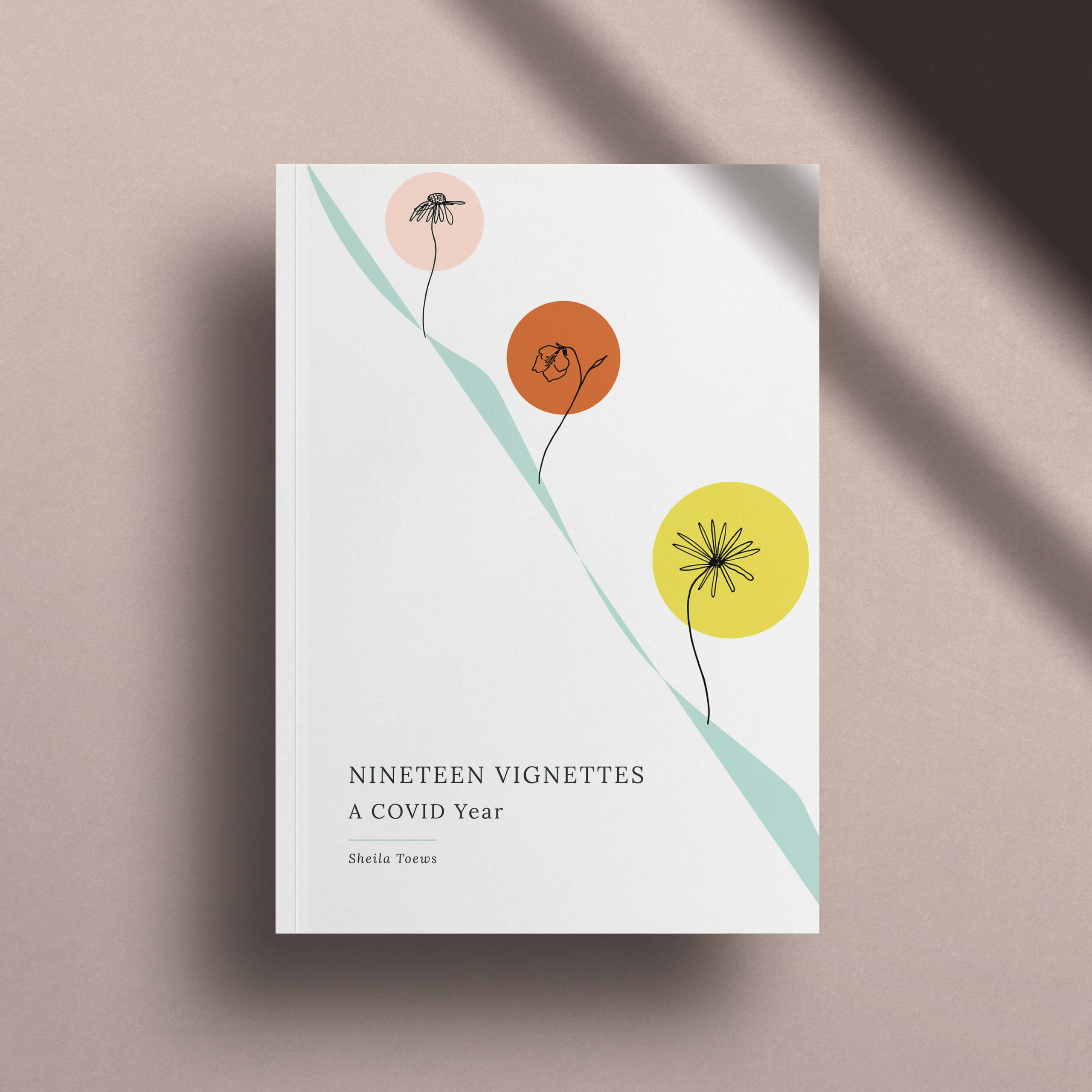 Book design cover options for a short story collection featuring Manitoba wildflowers