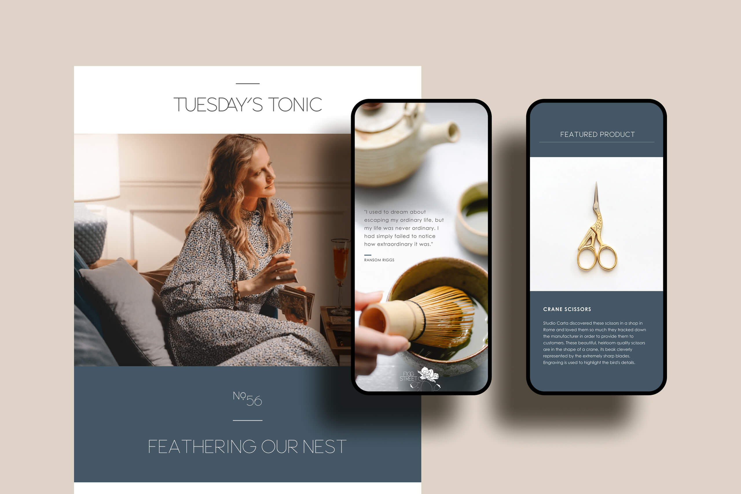 Digital marketing design for Figg Street Co. Tuesday's Tonic by Tulip Tree Creative