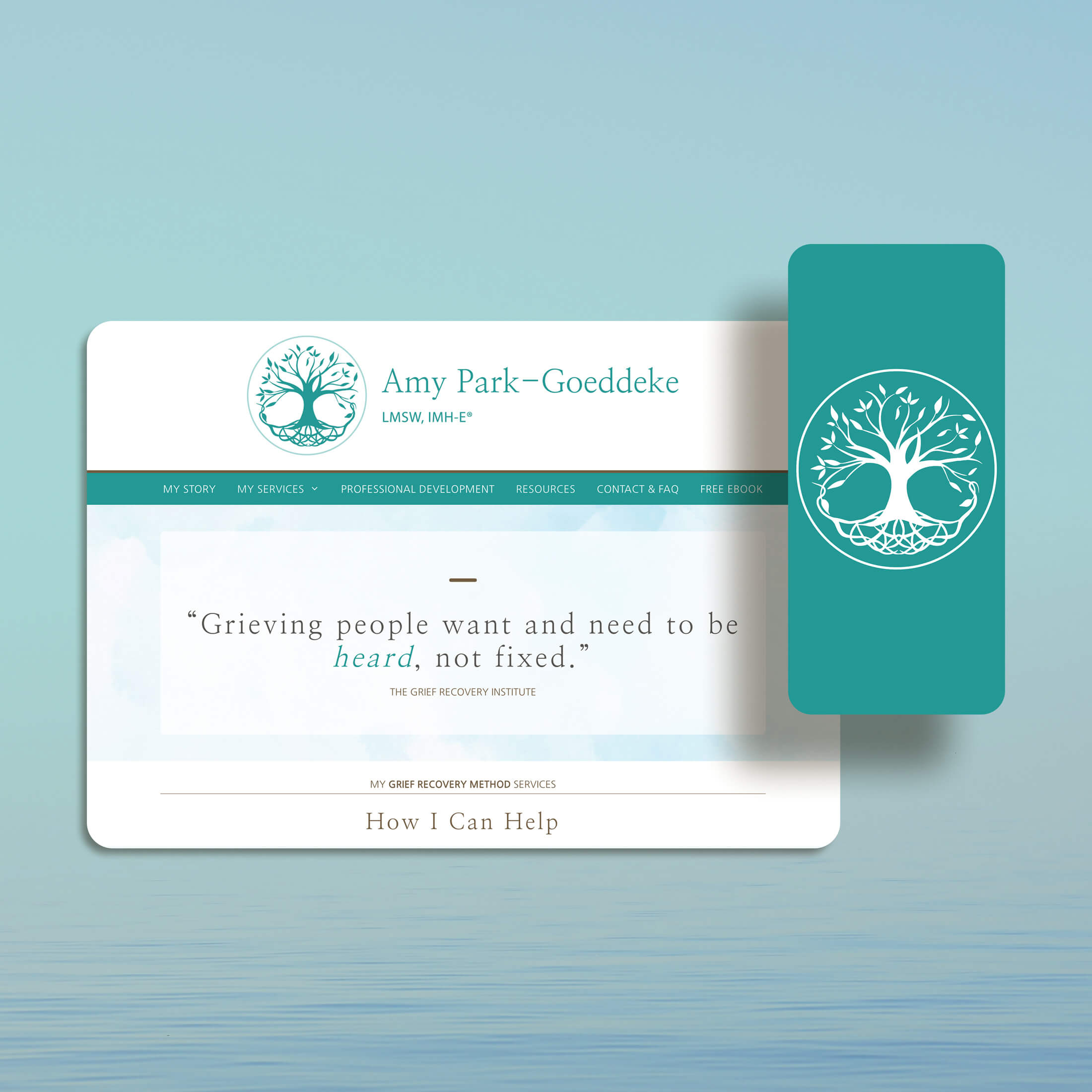 WordPress website design and visual identity design for Amy Park-Goeddeke by Tulip Tree Creative
