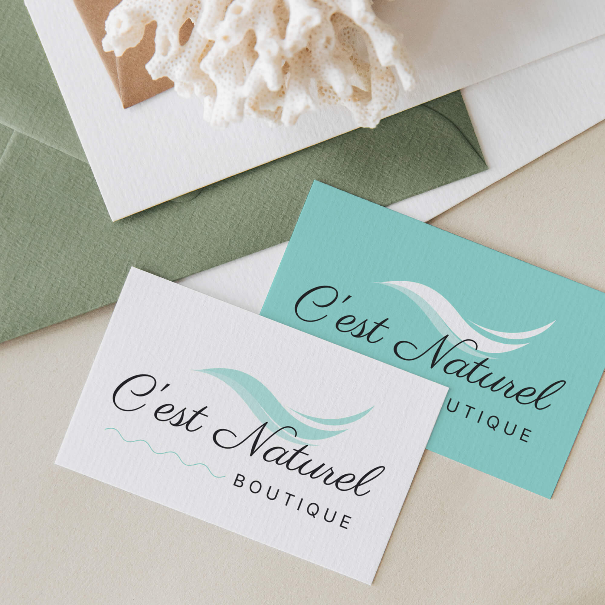 Logo design and social media marketing for C'est Naturel Boutique by Tulip Tree Creative