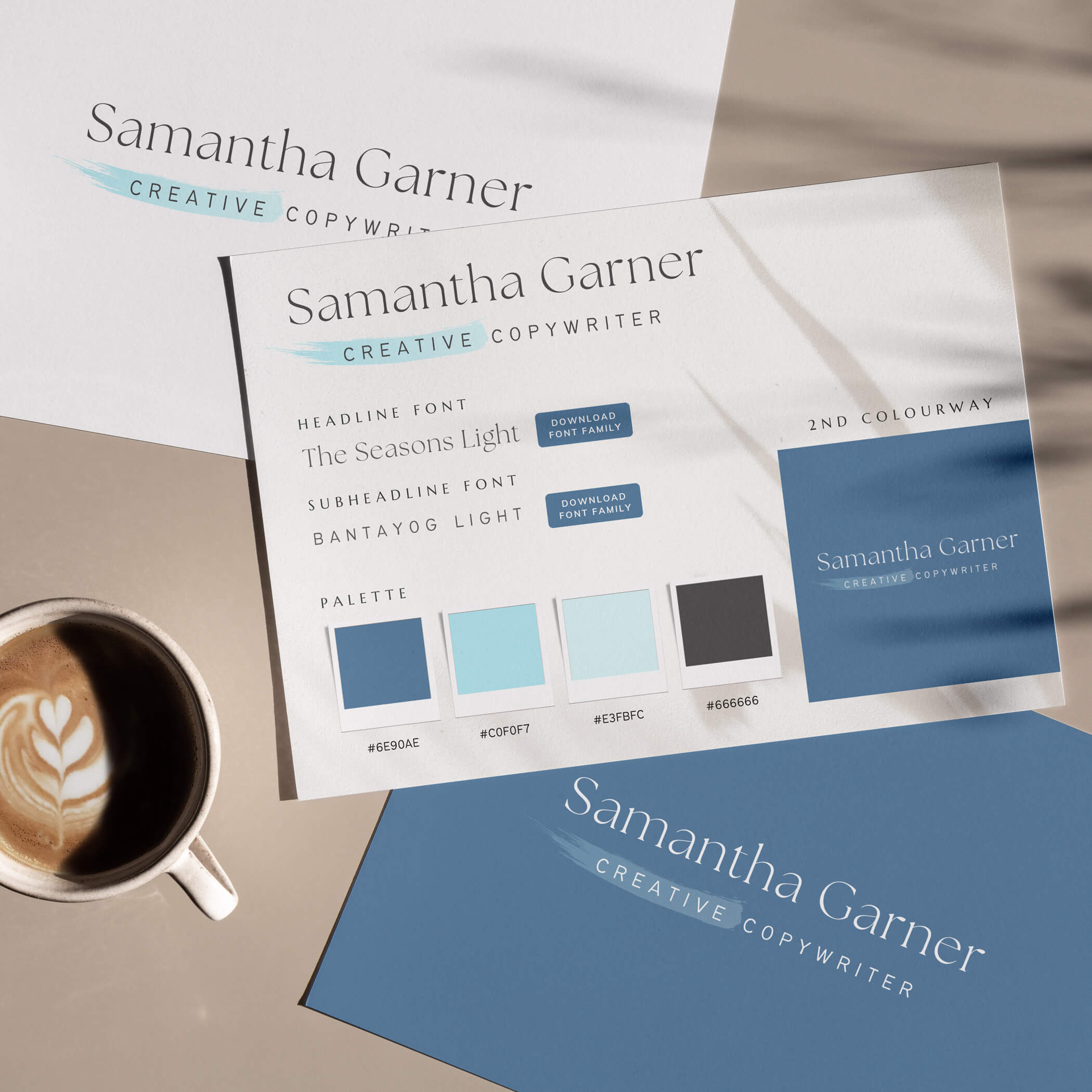 Visual identity design for Copywriter Samantha Garner by Tulip Tree Creative