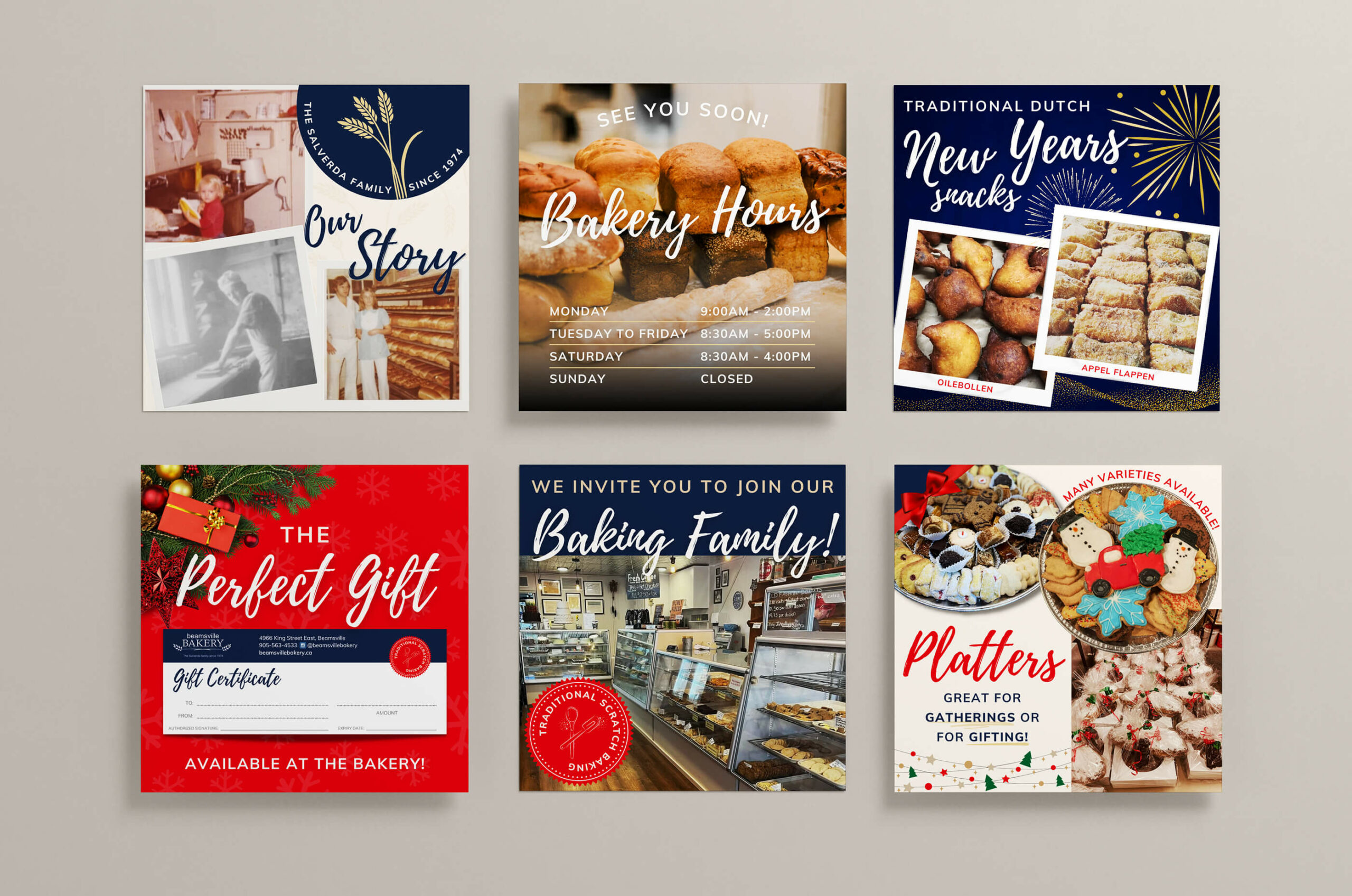 Digital Marketing and Print Designs by Tulip Tree Creative for Beamsville Bakery