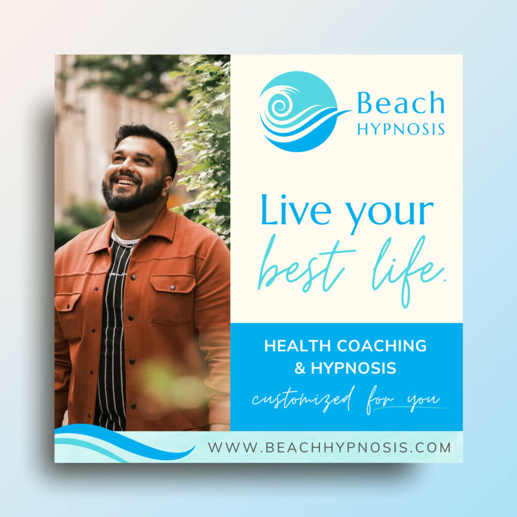 Website design, brand refinement, and social media marketing design for Beach Hypnosis by Catherine Toews Tulip Tree Creative