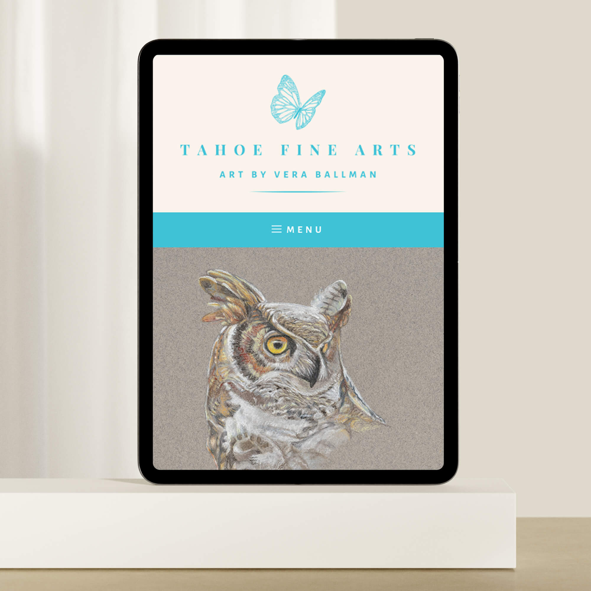 WordPress website design and visual identity design for Tahoe Fine Arts by Tulip Tree Creative